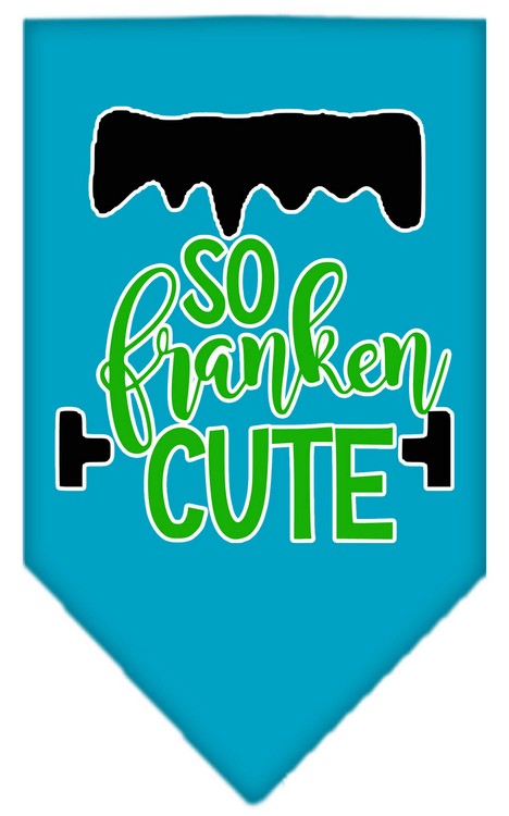 So Franken Cute Screen Print Bandana Turquoise Large